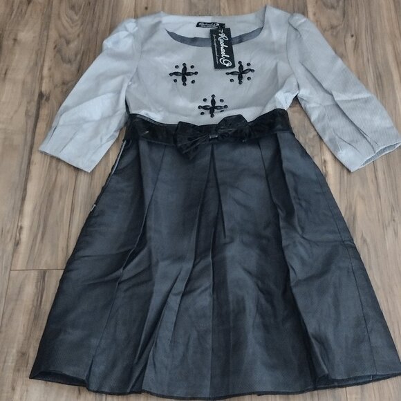 Rachael G. Black and Gray Dress, Size L - Picture 2 of 13